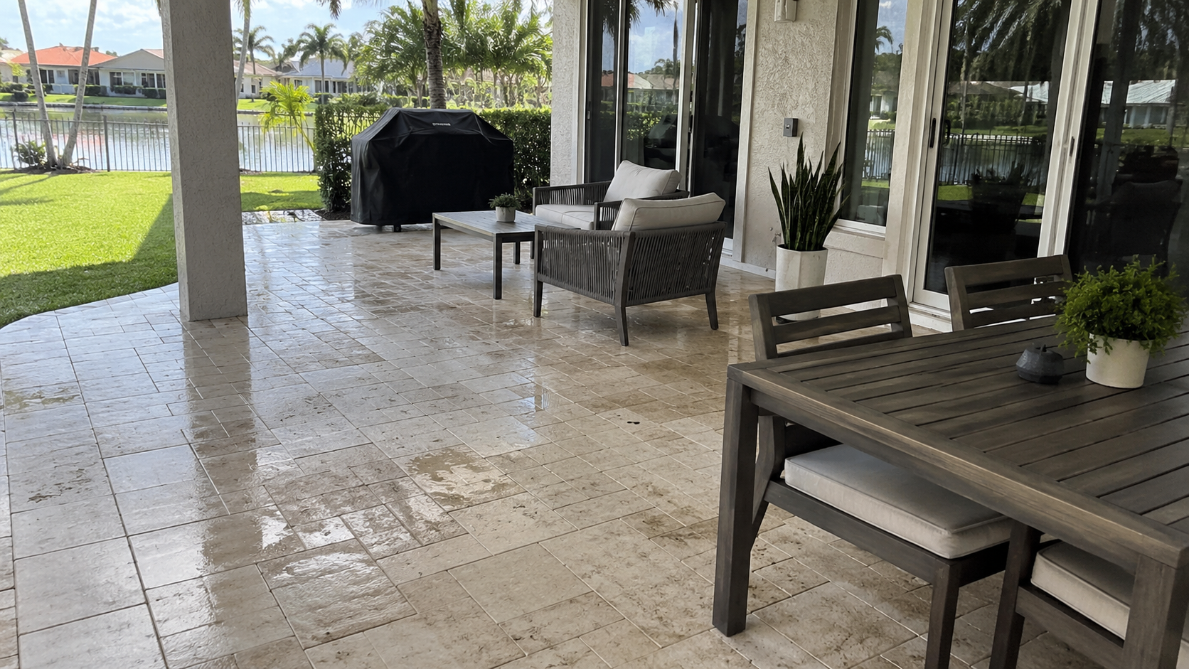 Patio pressure washing and outdoor surface cleaning in South Florida