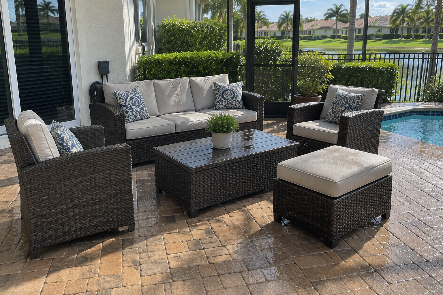 Outdoor patio furniture cleaning service in South Florida